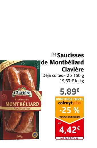 Clavière saucisses de montbéliard