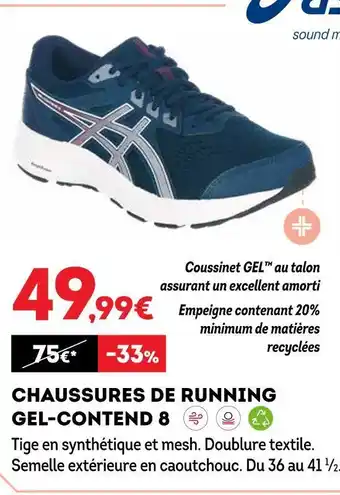 Sport 2000 Asics chaussures de running gel-contend 8 offre