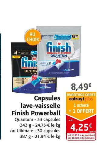 Colruyt Finish capsules lave-vaisselle powerball offre