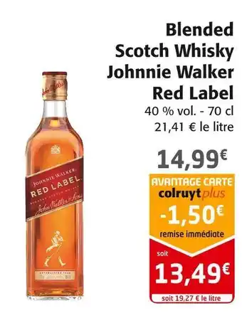 Colruyt Johnnie walker blended scotch whisky red labe offre