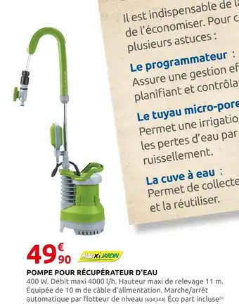 Rural Master Pompe pour récupérateur d’eau offre