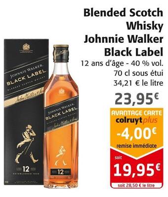 Colruyt Johnnie walker black label blended scotch whisky offre