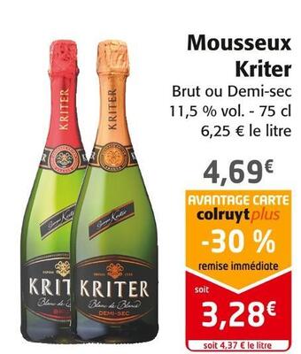 Colruyt Kriter mousseux kriter offre