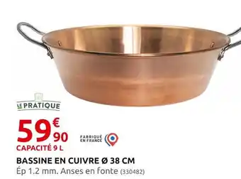 Rural Master Le pratique bassine en cuivre ø 38 cm offre