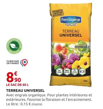 Rural Master Fertiligène terreau universel offre