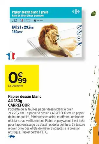 Carrefour Market Carrefour papier dessin blanc a4 180g offre