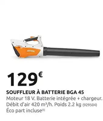 Rural Master Stihl souffleur à batterie bga 45 offre