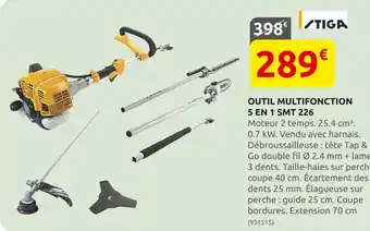 Rural Master Stiga outil multifonction 5 en 1 smt 226 offre