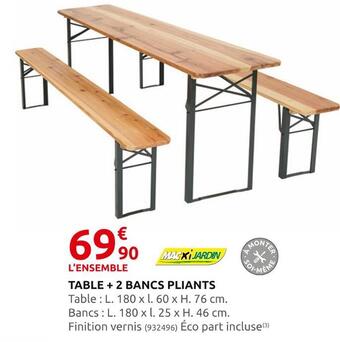 Rural Master Table + 2 bancs pliants offre