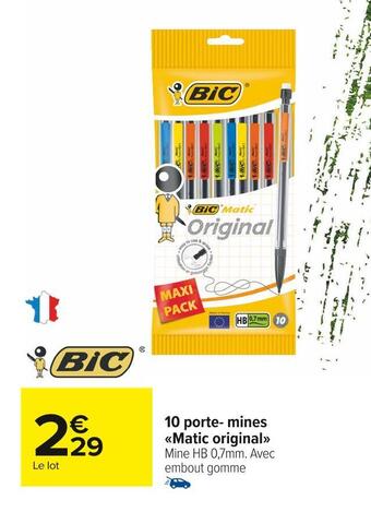 Carrefour Market Bic 10 porte-mines matic original offre
