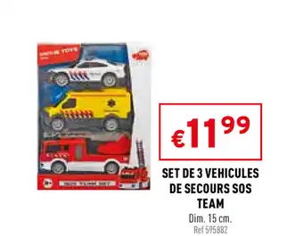 Trafic Set De 3 VehiculesDe Secours Sos Team offre