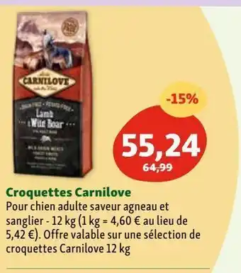 Maxi Zoo Croquettes pour chien carnilove offre