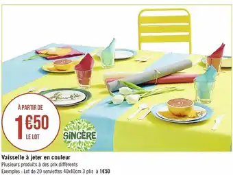 Vaisselle à Jeter En Couleur