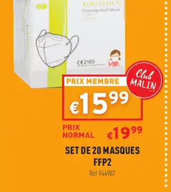 Trafic Set De 20 Masques Ffp2 offre
