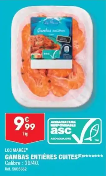 ALDI GAMBAS ENTIÈRES CUITES()******* offre