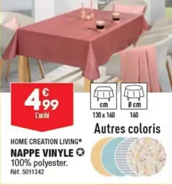 ALDI HOME CREATION LIVING NAPPE VINYLE offre