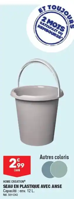 ALDI SEAU EN PLASTIQUE AVEC ANSE offre