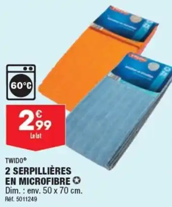 ALDI 2 SERPILLIÈRES EN MICROFIBRE offre
