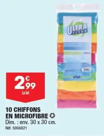 ALDI 10 CHIFFONS EN MICROFIBRE offre