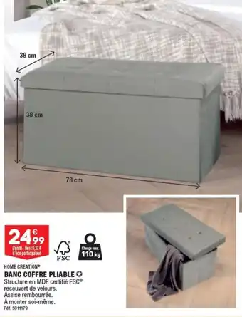 ALDI BANC COFFRE PLIABLE offre