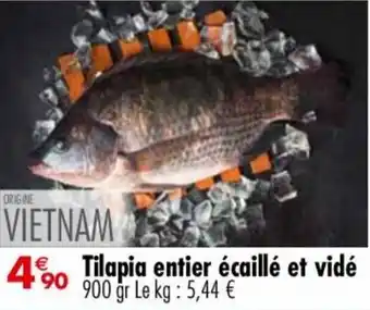 Tilapia entier écaillé et vidé