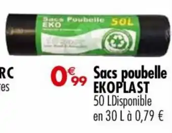 Carrefour Market Sacs Poubelle EKOPLAST offre
