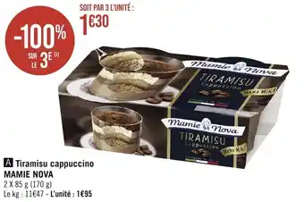 Géant Casino Tiramisu cappuccino MAMIE NOVA offre