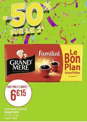 Géant Casino Café moulu Familial GRAND'MERE offre