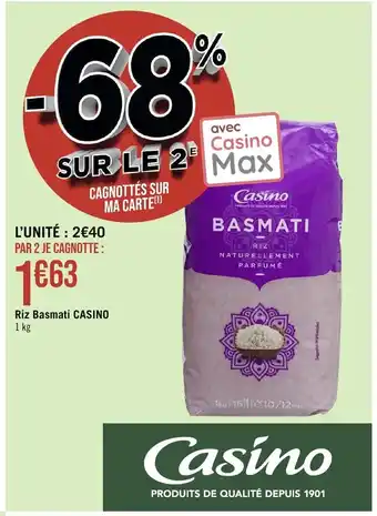 Géant Casino Riz Basmati CASINO offre