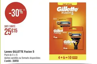 Géant Casino Lames GILLETTE Fusion 5 offre