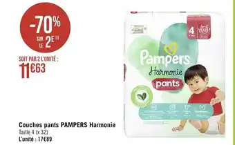 Géant Casino Couches pants PAMPERS Harmonie offre