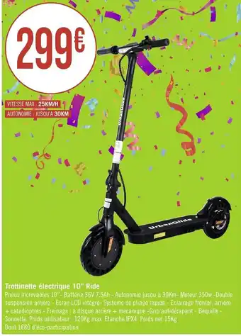 Géant Casino Trottinette électrique 10" Ride offre