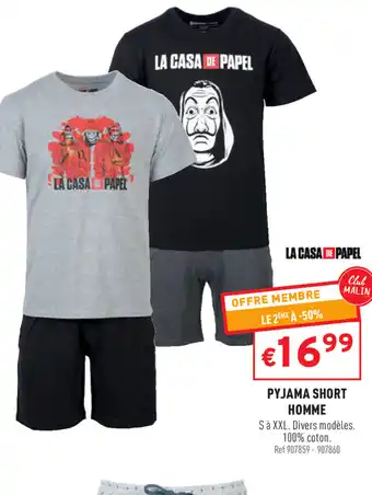 Trafic Pyjama Short homme offre