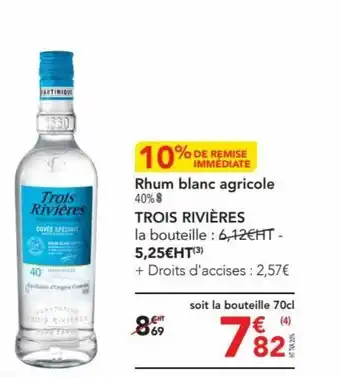 METRO Rhum blanc agricole TROIS RIVIÈRES offre