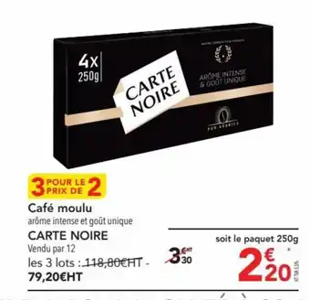 METRO Café moulu arôme intense et goût unique CARTE NOIRE Vendu par 12 offre