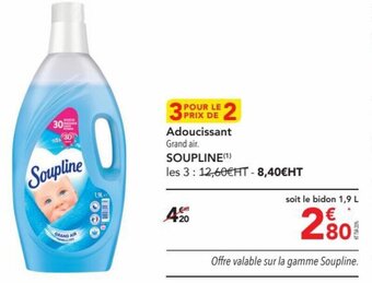 METRO Adoucissant Grand air. SOUPLINE (¹) offre