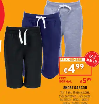 Trafic Short garcon offre