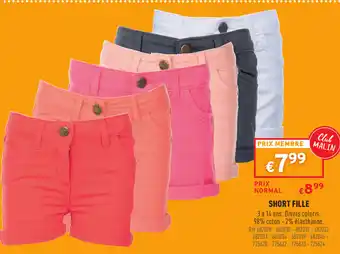 Trafic Short Fille offre