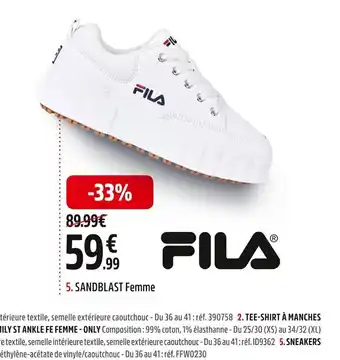 Intersport FILA 5. SANDBLAST Femme offre