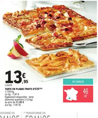 E.Leclerc TARTE EN PLAQUE FRUITS D'ÉTÉ (²)(5) 1,750 kg. offre