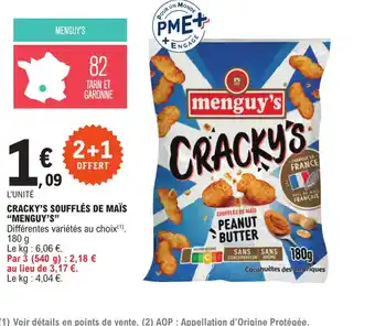 E.Leclerc CRACKY'S SOUFFLÉS DE MAÏS "MENGUY'S" offre