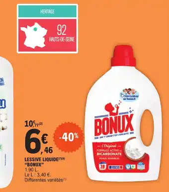 E.Leclerc LESSIVE LIQUIDE (7)(8) "BONUX" 1,90 L. offre