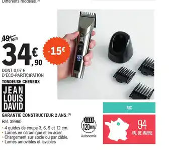E.Leclerc DONT 0,07 € D'ÉCO-PARTICIPATION TONDEUSE CHEVEUX offre