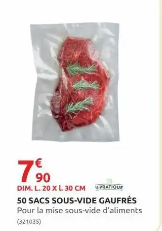 50 sacs sous-vide gaufrés