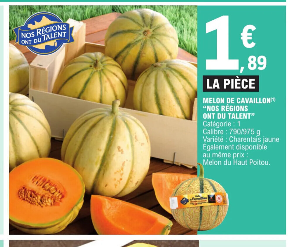 Promo MELON DE CAVAILLON(¹) "NOS RÉGIONS chez E.Leclerc
