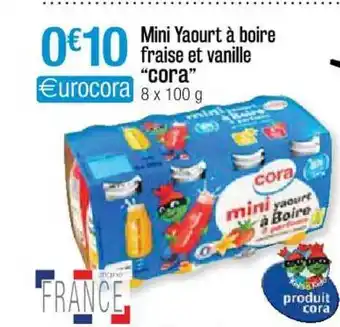 Cora x Carrefour Mini Yaourt à Boire Fraise Et Vanille offre