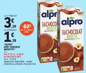 E.Leclerc "ALPRO" GOÛT CHOCOLAT NOISETTE (⁹) offre