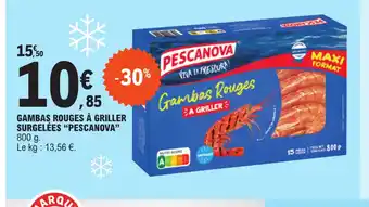 E.Leclerc GAMBAS ROUGES À GRILLER SURGELÉES "PESCANOVA" offre
