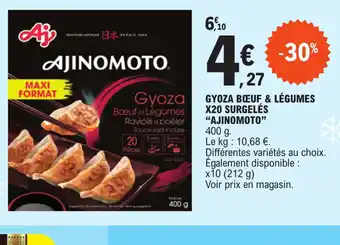 E.Leclerc GYOZA BŒUF & LÉGUMES X20 SURGELÉS "AJINOMOTO" offre