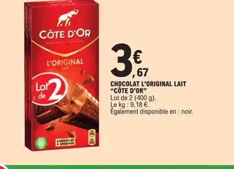 E.Leclerc CHOCOLAT L'ORIGINAL LAIT "CÔTE D'OR" offre
